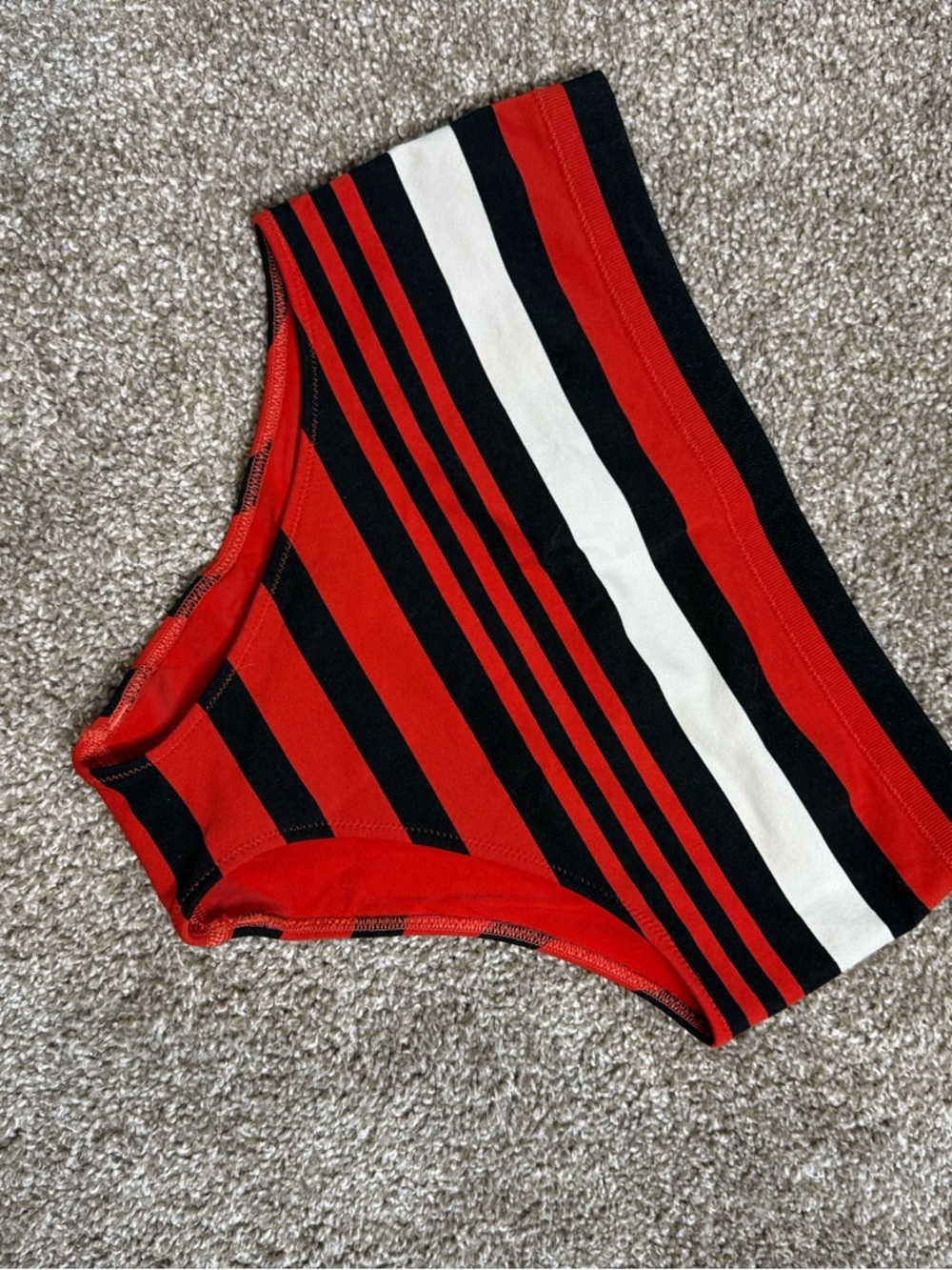 aerie Red and Black Ribbed Swim Bottoms